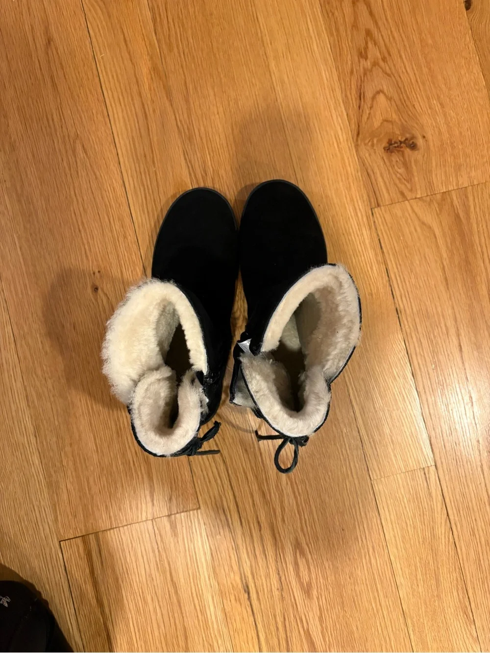 Koolaburra Black Suede-Look Shearling-Lined Winter Boots